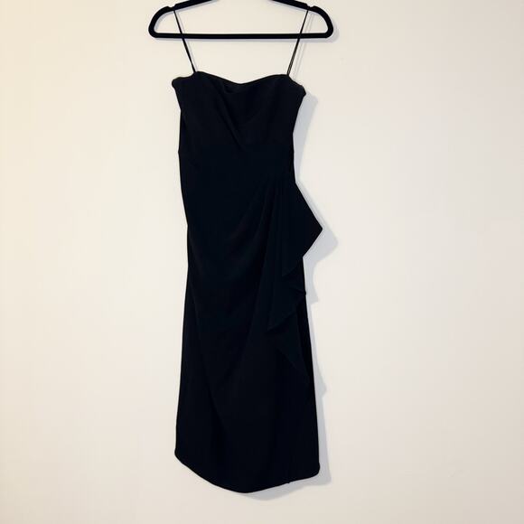 Jonathan Simkhai Keelan Black Strapless Bustier Midi Dress 2 - Picture 4 of 11